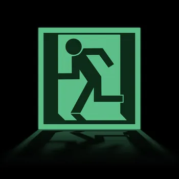 Nouzový východ (vlevo) EN ISO 7010 Plast 150 x 150 mm tl. 1.1 mm - fotoluminiscenční - Kód: 16718