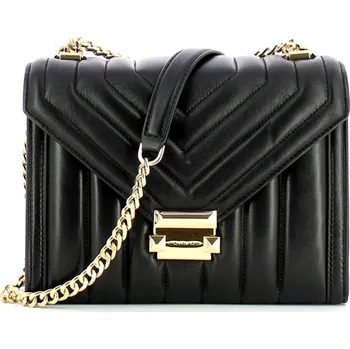 Michael Kors kožená kabelka Whitney gold černá