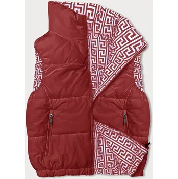 Dámská vesta Červená péřová vesta s gumovými lemiky J.STYLE, odstíny červené S (36) i392_22719-46