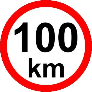 Dopravní zařízení Omezení rychlosti – 100 km/hod retroreflexní Samolepka ∅ 200 mm - Kód: 03718