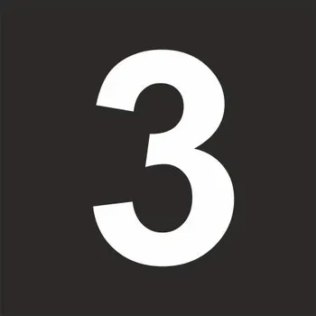 Šablona číslice "3" vodorovné značení Plast 235 x 235 mm tl. 0.5 mm - výška číslice 160 mm - Kód: 16638