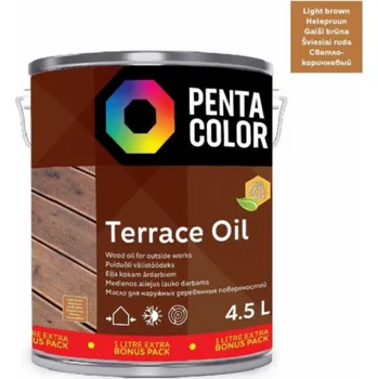 Olej na dřevo OLEJ NA TERASY S TUNGOVÝM "TERASOVÝM OLEJEM" (SVATÁ HNĚDÁ; 3,5+1 L)