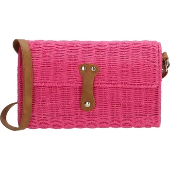 Kabelka Dámská proutěná kabelka růžová – PE-Florence Straw 18140, pevné skořepinové provedení, splétané papírové lano | Cooltovka.cz