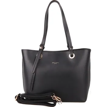 Střední tříoddílová černá kabelka do ruky David Jones 7054-2