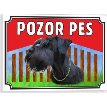Pozor pes - Černý knírač Plast 210 x 148 mm (A5) tl. 2 mm - Kód: 01441