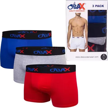 OBAX PÁNSKÉ BOXERKY PRÁDLO 3P MODRÁ/ŠEDÁ/ČERVENÁ Velikost: M