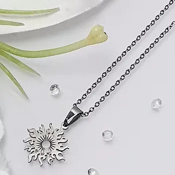 Řetízek RB-nakuplevne Dámský ocelový řetízek - slunce stříbrná 45-50 cm