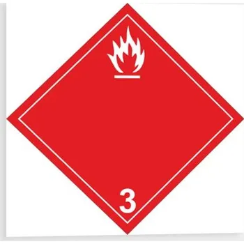 Nebezpečí požáru (hořlavé kapaliny) č.3 B Značení ADR Samolepka 100 x 100 mm tl. 0.1 mm - Kód: 02981