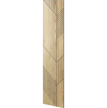 Stavební materiál Lamele 3D Velkoformátový lamelový panel HELSINKI - DUBOVÁ DÝHA, 600 x 2750 mm, ČERNÝ MDF PANEL