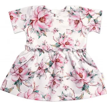 Kojenecké šaty Baby Nellys Šaty krátký rukáv Růžičky Baby Nellys Vel. 128/134