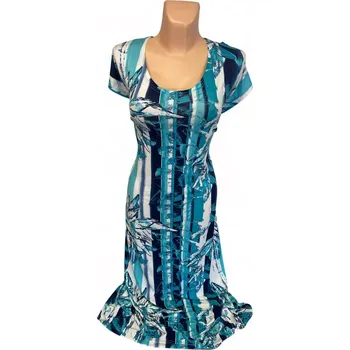 Dámské šaty dlouhé šaty, Barva Světle modrá, Velikost XXXL 54, Materiál 96% Viskoza 4% Lycra