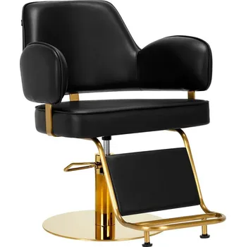 Kadeřnické křeslo Kadeřnické křeslo LINZ na zlatém talíři - černé