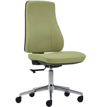 ORION židle kancelářská, kříž chrom, koženka olivově zelená