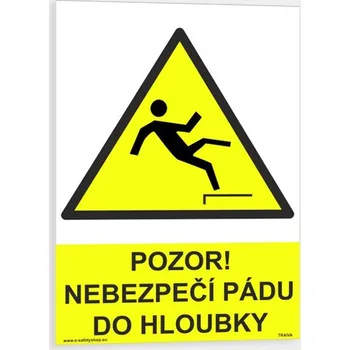 Pozor nebezpečí pádu do hloubky Samolepka 210 x 297 mm (A4) tl. 0.1 mm - Kód: 06457