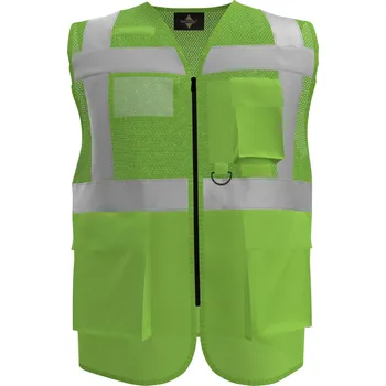 reflexní vesta Korntex Athens Multifunkční reflexní síťovaná vesta KX808 Lime Green 4XL