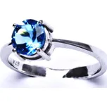 Stříbrný prsten, přírodní topaz swiss, prstýnek ze stříbra, T 1357