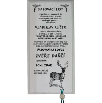 Pasovací list daněk č.732 na frézované desce 2D