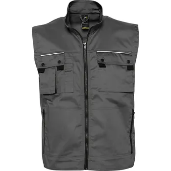 Pánská vesta SOĽS Zenith Pro Pánská pracovní vesta SL80500 Dark grey 4XL