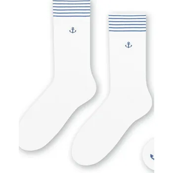 Pánské ponožky PÁNSKÉ NÁMOŘNÍ PONOŽKY 117 bílá 41-43