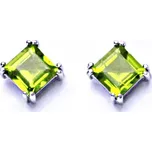 Stříbrné náušnice, přírodní olivín,náušnice na šroubek, NŠ 1258