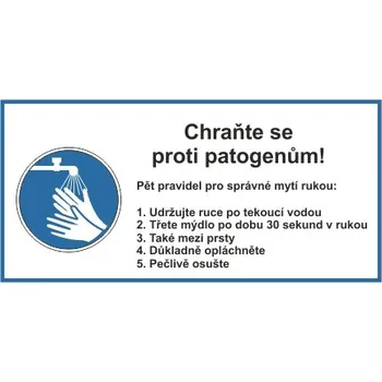 Pravidla pro mytí rukou Samolepka 200 x 100 mm tl. 0.1 mm - Kód: 15973