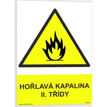 Hořlavá kapalina II. třídy Samolepka 210 x 297 mm (A4) tl. 0.1 mm - Kód: 08174
