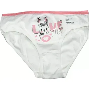 Dívčí spodní kalhotky potisk LOVE Králíček 6697 smetanové 221/8
