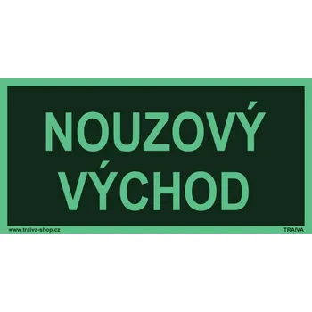 Nouzový východ Samolepka 200 x 100 mm tl. 0.4 mm - fotoluminiscenční - Kód: 08954