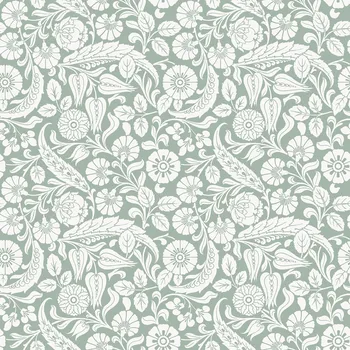 Tapeta Zelená vliesová květinová tapeta na zeď, 139329, Vintage Flowers, Esta Home