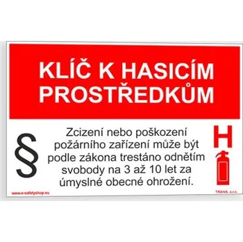 Klíč k hasicím prostředkům Samolepka 150 x 100 mm tl. 0.1 mm - Kód: 15526