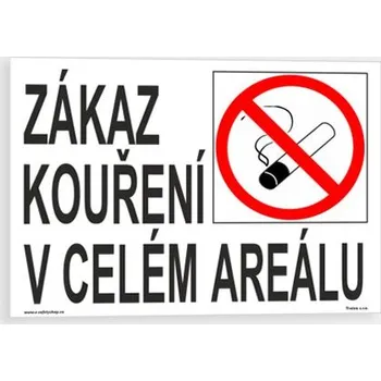 Zákaz kouření v celém areálu Plast 420 x 297 mm (A3) tl. 0.5 mm - Kód: 00446