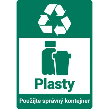 Plechová cedule Cedulka s Vaším vlastním textem "PLAST - recyklace"