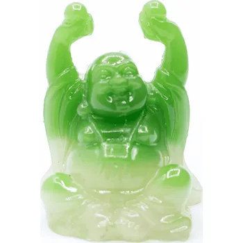 Milujeme Kameny Smějící se Buddha hojnosti - soška Feng shui - zelená Z1 379160