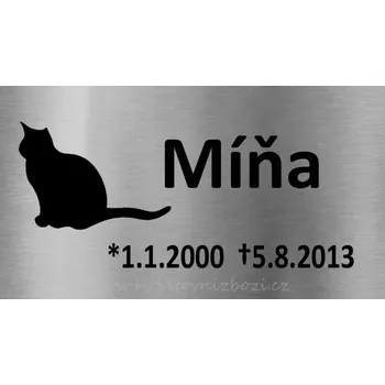 Smuteční dekorace Rytá cedulka na urnu Míňa