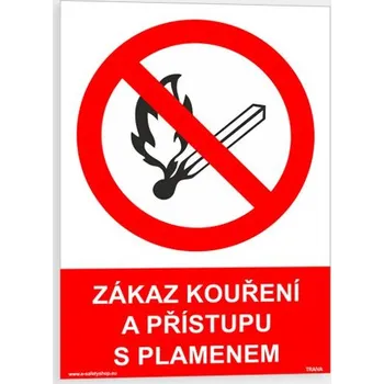 Zákaz kouření a přístupu s plamenem Plast 148 x 210 mm (A5) tl. 2 mm - Kód: 13873