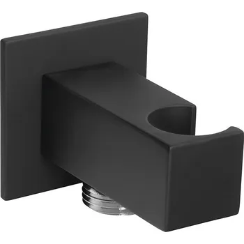 Tyč na sprchový závěs Sapho držák sprchy hranatý pevný s vyústěním černá SG303NE