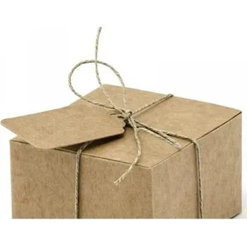 Svatební dekorace Dárkové krabičky hranaté hnědé 6 x 5 cm - 10 ks