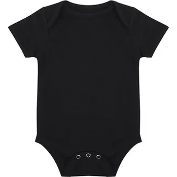 Kojenecký body Larkwood Kojenecké body s krátkým rukávem LW500 Black 3/6 Monate