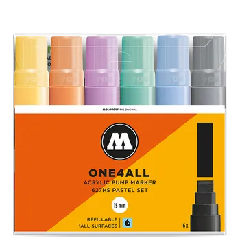 Akrylové fixy MOLOTOW One4All 627HS 15mm, 6ks pastelové