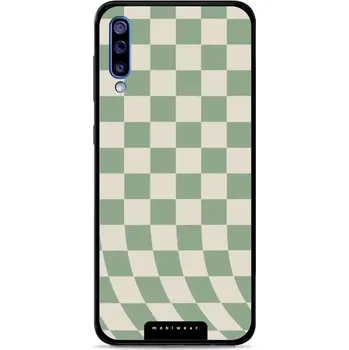 Pouzdro na mobilní telefon Lesklý kryt Mobiwear Glossy - Samsung Galaxy A50 - GA58G Zelená a béžová šachovnice (Prémiové lesklé pouzdro, obal, kryt Mobiwear Glossy na mobil Samsung Galaxy A50 - GA58G Zelená a béžová šachovnice, materiál Plast + TPU silikon - krytí po všech stranách