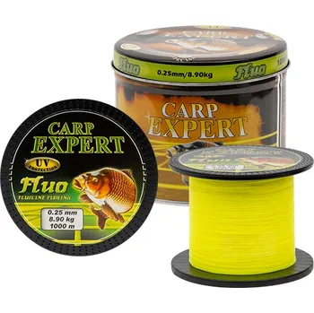 CARP EXPERT VLASEC V PLECHOVÉ DÓZE UV FLUO ŽLTÝ 1000 M 0,35mm