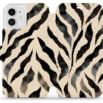 Pouzdro na mobilní telefon Flipové pouzdro Mobiwear - Apple iPhone 12 / 12 Pro - VA53S Zebří (Knížkové flip pouzdro, obal, kryt na mobil Apple iPhone 12 / 12 Pro - VA53S Zebří, materiál Umělá kůže + TPU - ochrana 360°, stojánek, silikonová vanička, magnetické zavírání)