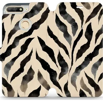 Pouzdro na mobilní telefon Flipové pouzdro Mobiwear - Huawei Y6 Prime 2018 / Honor 7A - VA53S Zebří (Knížkové flip pouzdro, obal, kryt na mobil Huawei Y6 Prime 2018 / Honor 7A - VA53S Zebří, materiál Umělá kůže + TPU - ochrana 360°, stojánek, silikonová vanička, magnetické zavírání