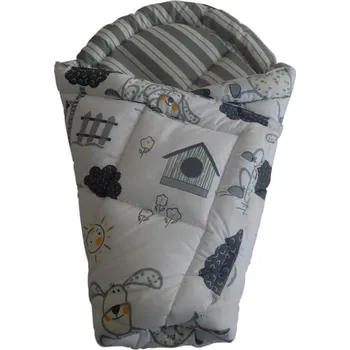 Zavinovačka Rychlozavinovačka s šedými pejsky/šedé pruhy - 75x75 cm, suchý zip