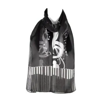 Šátek Šátek šifónový houslový klíč, Barva Černá Gift3 302311