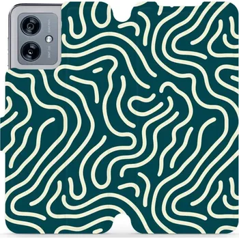 Pouzdro na mobilní telefon Flipové pouzdro Mobiwear - Motorola Moto G54 5G / Moto G54 5G Power Edition - VA61S Béžové linky (Knížkové flip pouzdro, obal, kryt na mobil Motorola Moto G54 5G / Moto G54 5G Power Edition - VA61S Béžové linky, materiál Umělá kůže + TPU - ochrana 360°,)