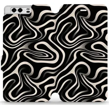 Pouzdro na mobilní telefon Flipové pouzdro Mobiwear - Huawei P10 - VA63S Vlnky a linky (Knížkové flip pouzdro, obal, kryt na mobil Huawei P10 - VA63S Vlnky a linky, materiál Umělá kůže + TPU - ochrana 360°, stojánek, silikonová vanička, magnetické zavírání)