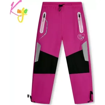 Dívčí kalhoty Dívčí šusťákové kalhoty Kugo SK7737, růžové (dětské jarní, podzimní šusťákové kalhoty)