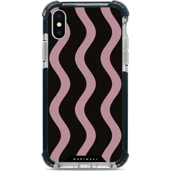 Pouzdro na mobilní telefon Odolný obal Mobiwear MagSafe Elite Bumper - Apple iPhone X / XS - DA54D Fialové vlnky (Odolný kryt, pouzdro, obal Mobiwear Elite Bumper na mobil Apple iPhone X / XS - DA54D Fialové vlnky, materiál Plast + TPU silikon + kov - zesílená ochrana telefonu,)