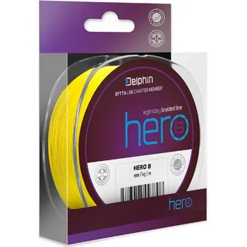 Delphin HERO 8 / fluo žlutá 0,14mm 9,5kg 1000m